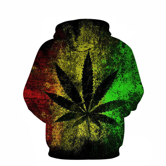 3D Digital Leaf Printed Causal Hoodie