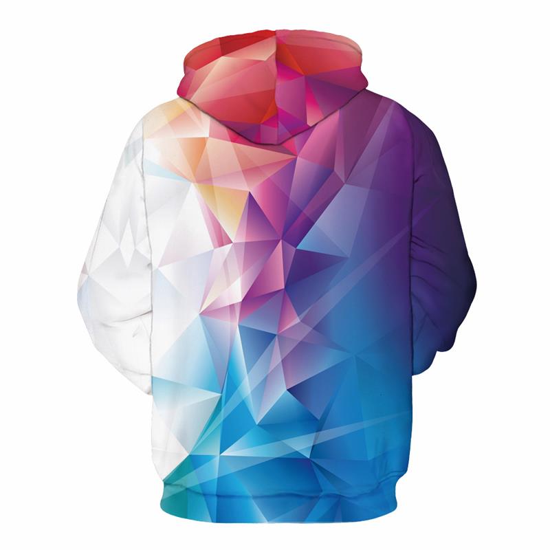 Geometric Diamonds Printed Causal Hoodie