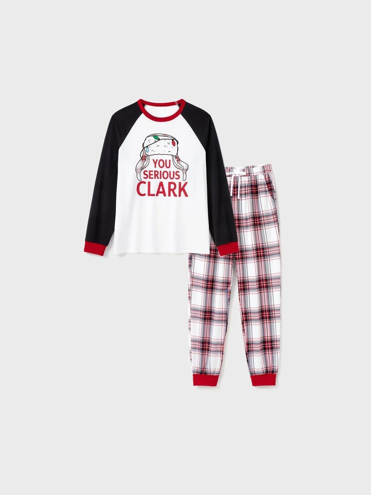 You Serious Clark Text Printed Family Matching Pajama Set