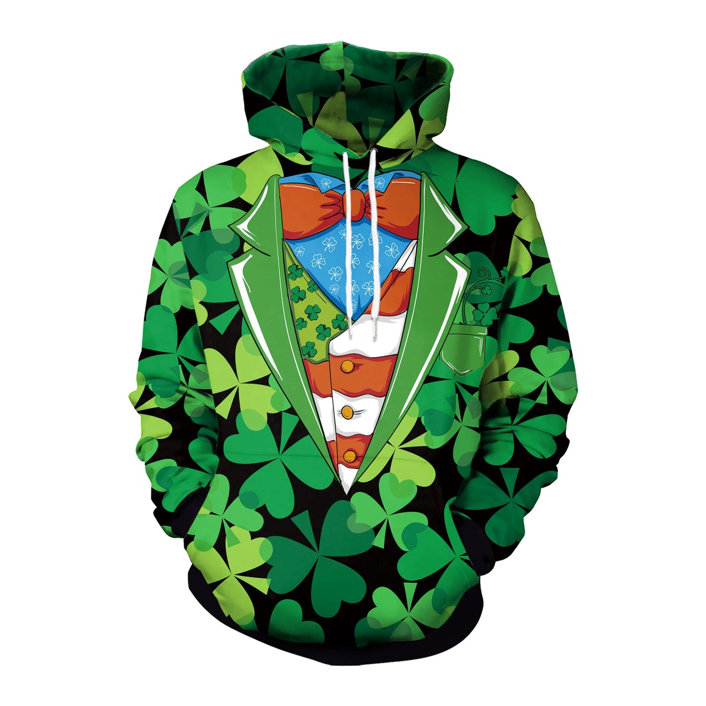 Multi Shade Leaf Printed 3D Hoodie
