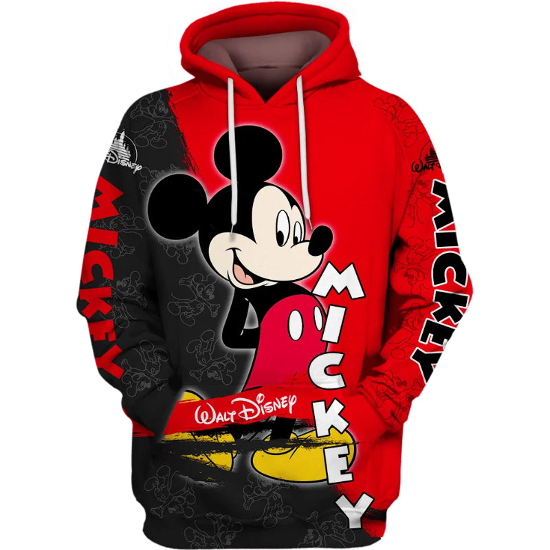 Black And Red Mickey Mouse Hoodie