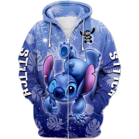 Crazy Stitch Zip Up Hoodie