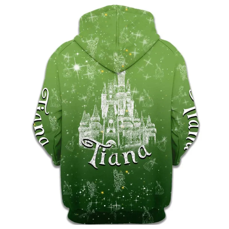Princes Tiana Themed Zip Up Hoodie