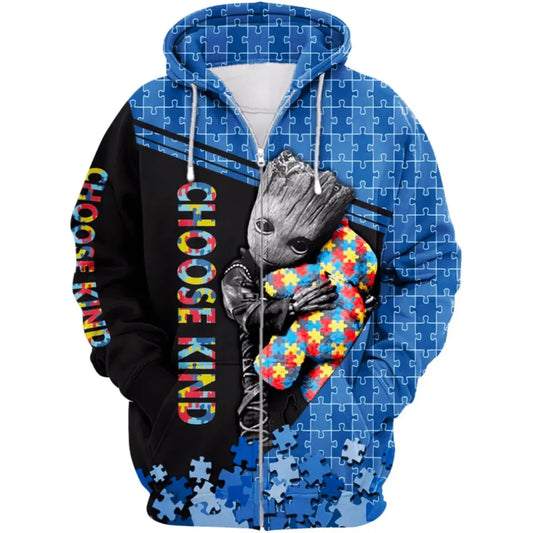 Unisex Groot Zip Up Hoodie