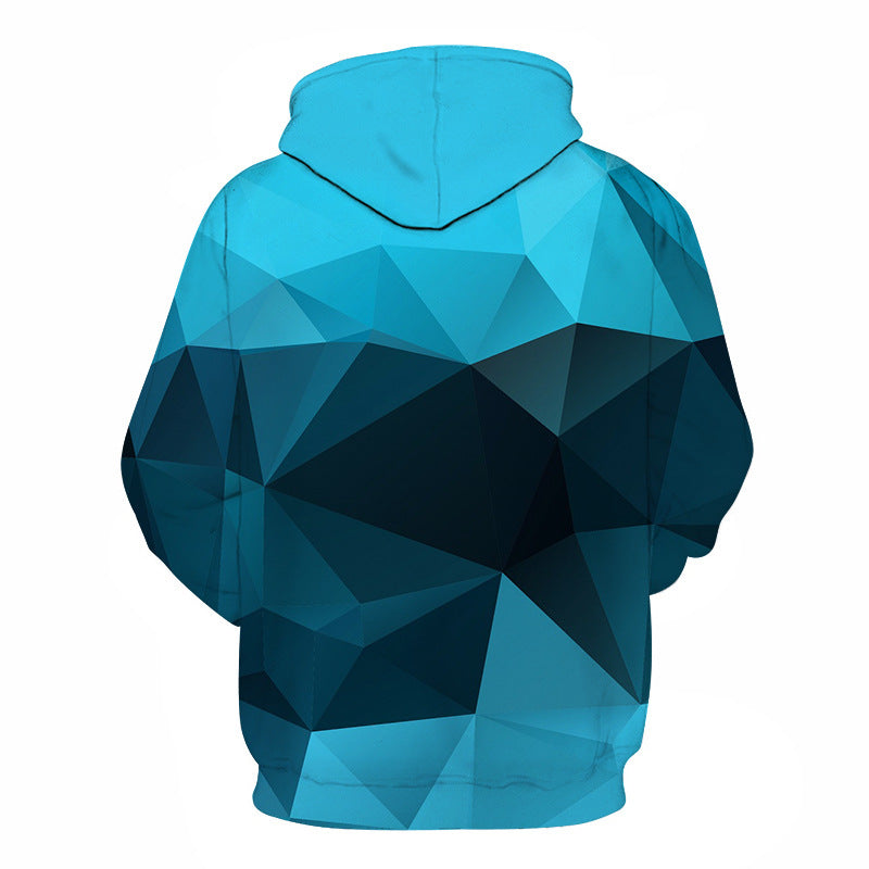 Geometric Diamond Digital Printed Pullover Hoodie