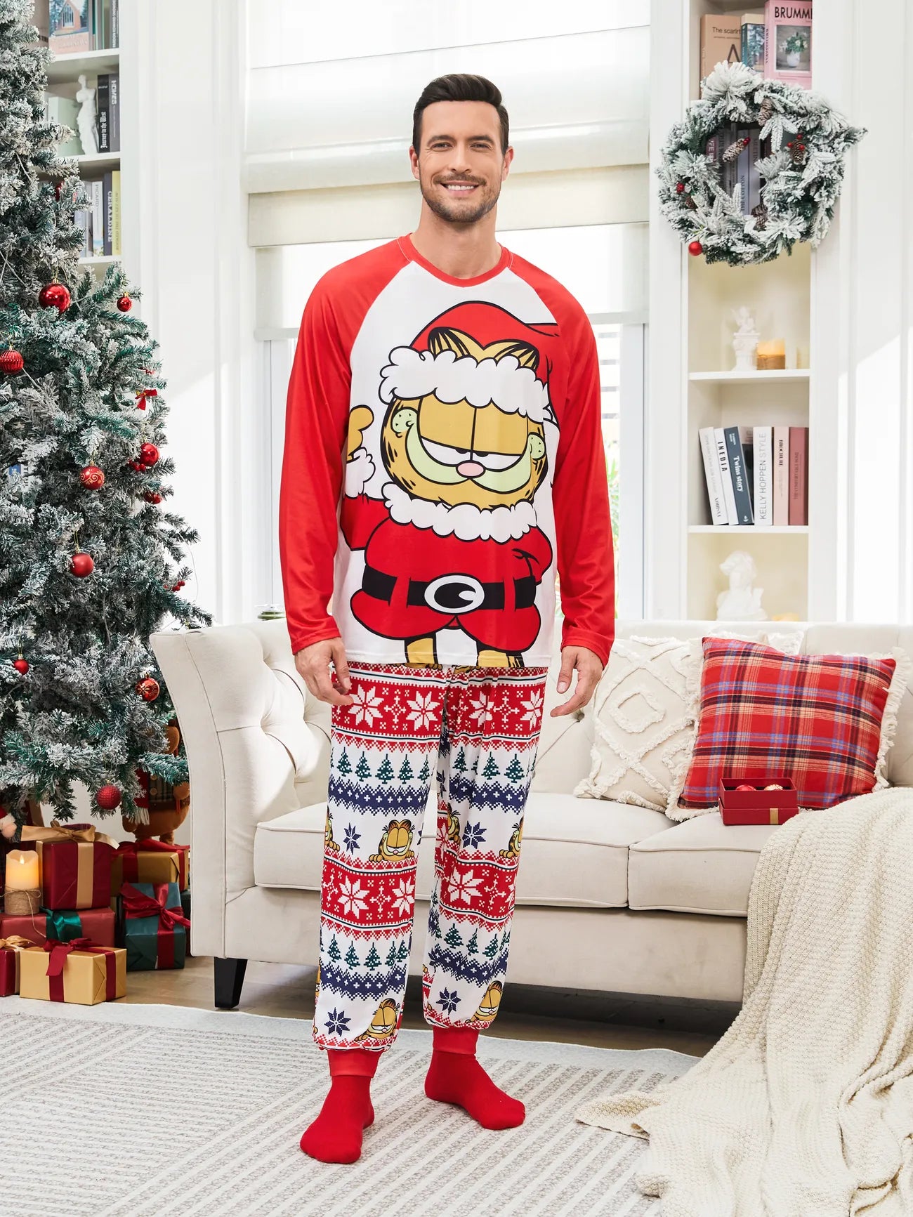 Printed Garfield Family Matching Christmas Pajama Set